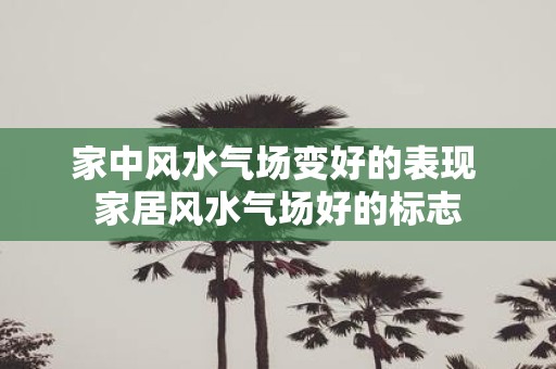 家中风水气场变好的表现 家居风水气场好的标志