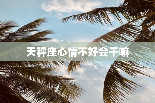 天秤座心情不好会干嘛