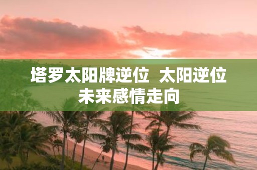 塔罗太阳牌逆位 太阳逆位未来感情走向