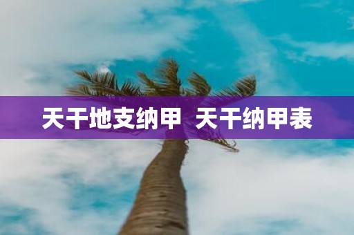 天干地支纳甲 天干纳甲表