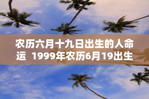 农历六月十九日出生的人命运 1999年农历6月19出生的女命