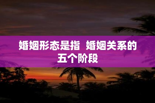 婚姻形态是指 婚姻关系的五个阶段