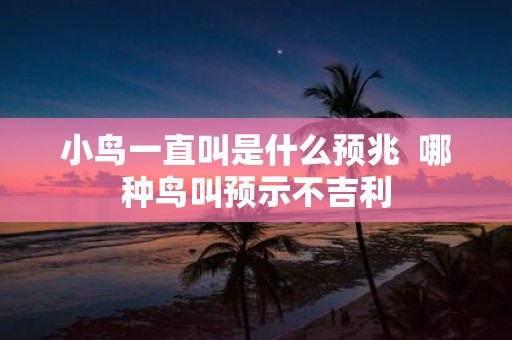 小鸟一直叫是什么预兆 哪种鸟叫预示不吉利
