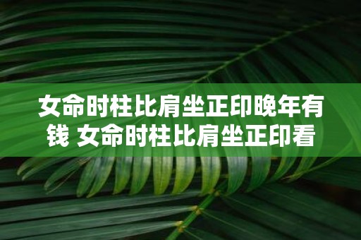 女命时柱比肩坐正印晚年有钱 女命时柱比肩坐正印看子女