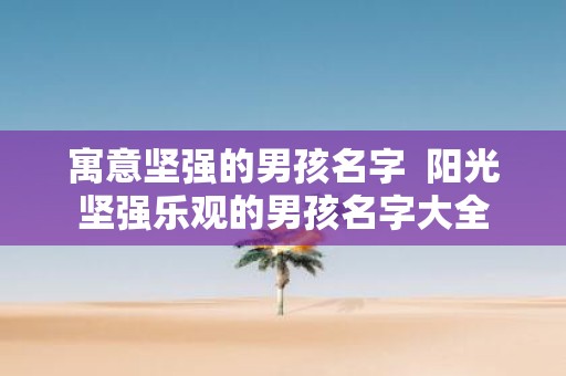 寓意坚强的男孩名字 阳光坚强乐观的男孩名字大全