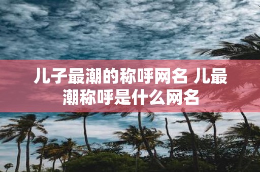 儿子最潮的称呼网名 儿最潮称呼是什么网名