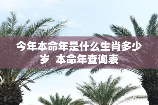 今年本命年是什么生肖多少岁 本命年查询表