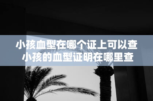 小孩血型在哪个证上可以查 小孩的血型证明在哪里查