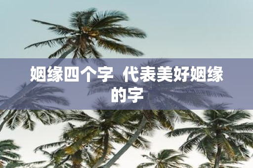 姻缘四个字 代表美好姻缘的字