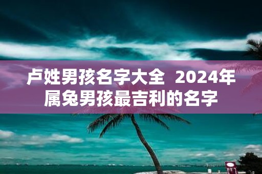 卢姓男孩名字大全 2025年属兔男孩最吉利的名字