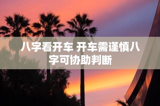八字看开车 开车需谨慎八字可协助判断