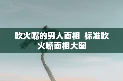 吹火嘴的男人面相 标准吹火嘴面相大图
