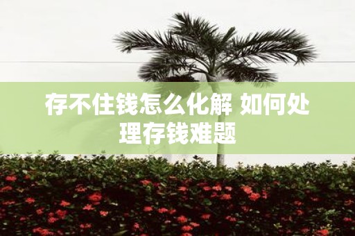 存不住钱怎么化解 如何处理存钱难题