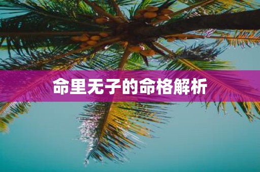 命里无子的命格解析