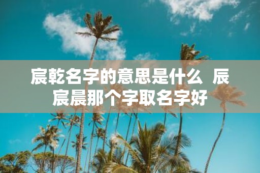 宸乾名字的意思是什么 辰宸晨那个字取名字好