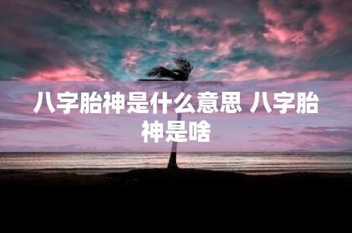 八字胎神是什么意思 八字胎神是啥