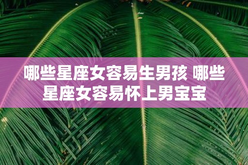 哪些星座女容易生男孩 哪些星座女容易怀上男宝宝