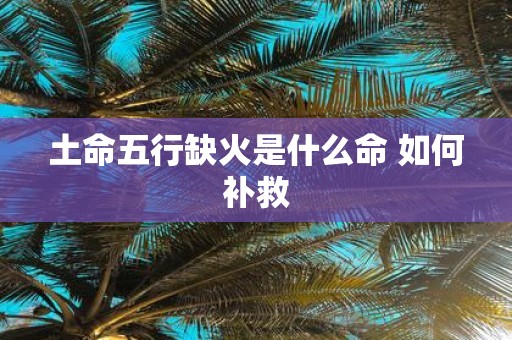 土命五行缺火是什么命 如何补救