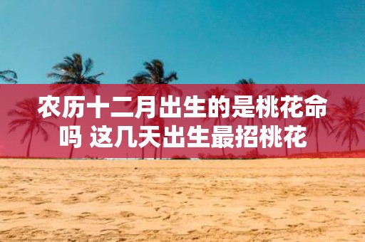 农历十二月出生的是桃花命吗 这几天出生最招桃花