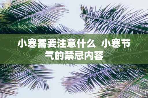 小寒需要注意什么 小寒节气的禁忌内容