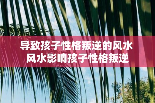 导致孩子性格叛逆的风水 风水影响孩子性格叛逆