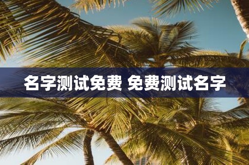 名字测试免费 免费测试名字