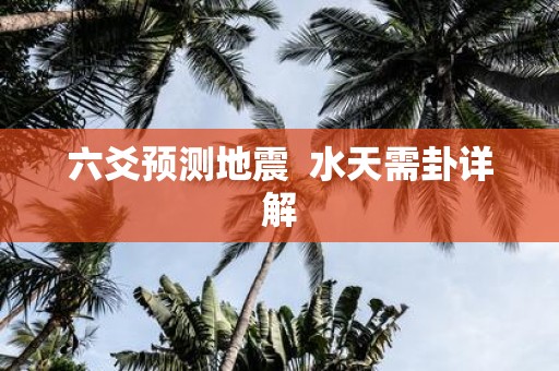 六爻预测地震 水天需卦详解