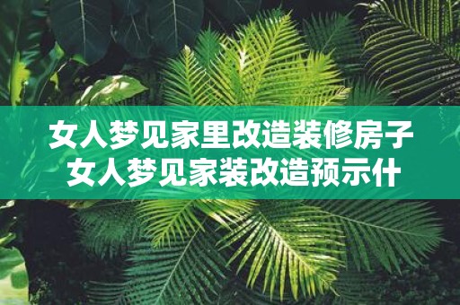 女人梦见家里改造装修房子 女人梦见家装改造预示什么