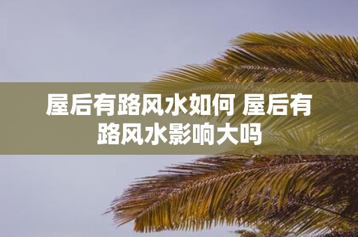 屋后有路风水如何 屋后有路风水影响大吗