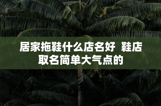 居家拖鞋什么店名好 鞋店取名简单大气点的