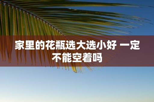 家里的花瓶选大选小好 一定不能空着吗