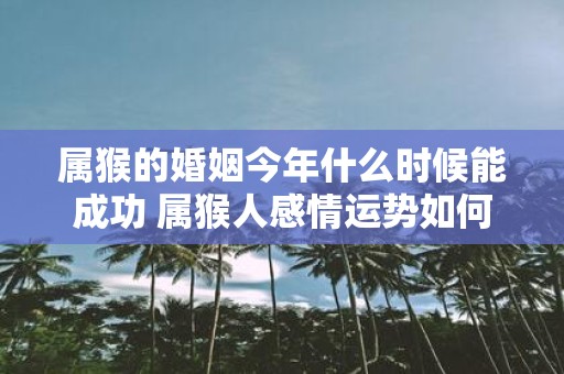 属猴的婚姻今年什么时候能成功 属猴人感情运势如何