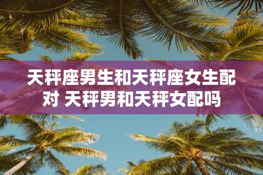 天秤座男生和天秤座女生配对 天秤男和天秤女配吗