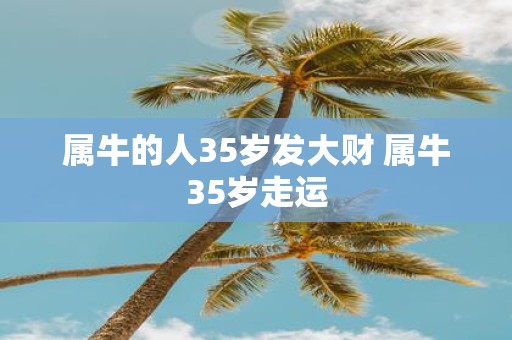 属牛的人35岁发大财 属牛35岁走运