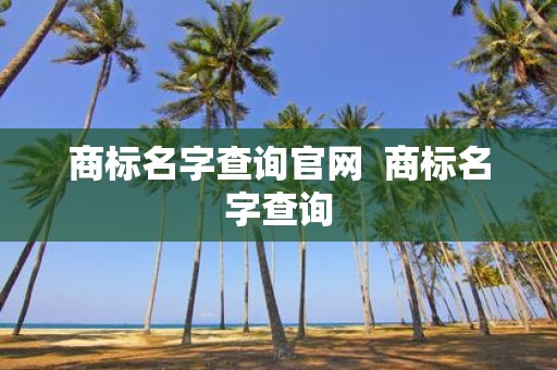 商标名字查询官网 商标名字查询
