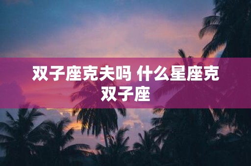 双子座克夫吗 什么星座克双子座