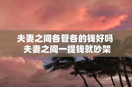 夫妻之间各管各的钱好吗 夫妻之间一提钱就吵架