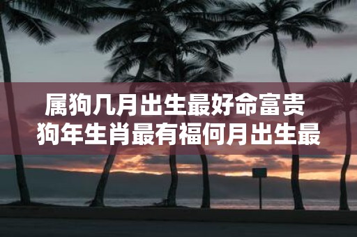 属狗几月出生最好命富贵 狗年生肖最有福何月出生最佳