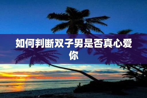 如何判断双子男是否真心爱你