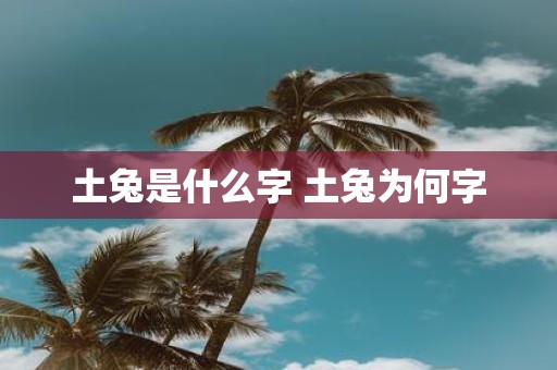 土兔是什么字 土兔为何字