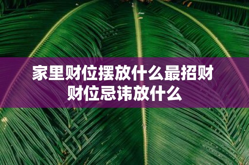 家里财位摆放什么最招财 财位忌讳放什么