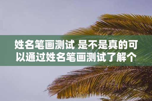 姓名笔画测试 是不是真的可以通过姓名笔画测试了解个性特点