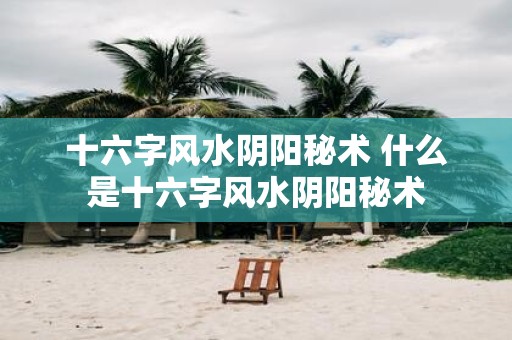 十六字风水阴阳秘术 什么是十六字风水阴阳秘术