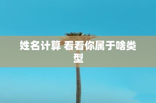 姓名计算 看看你属于啥类型