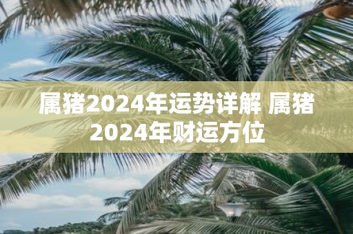 属猪2025年运势详解 属猪2025年财运方位