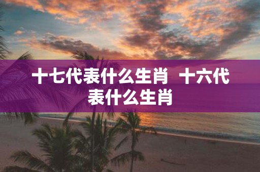 十七代表什么生肖 十六代表什么生肖