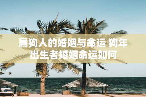 属狗人的婚姻与命运 狗年出生者婚姻命运如何