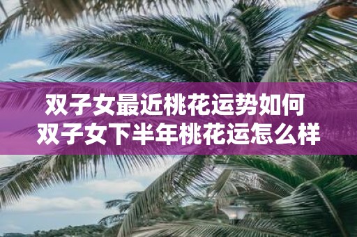 双子女最近桃花运势如何 双子女下半年桃花运怎么样