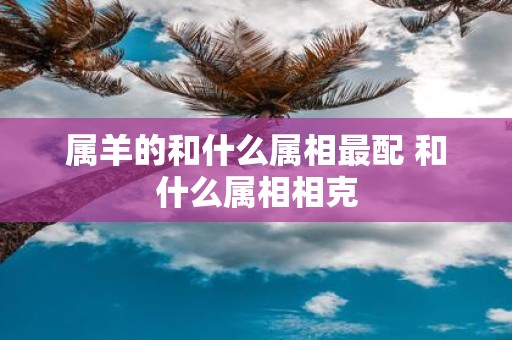 属羊的和什么属相最配 和什么属相相克