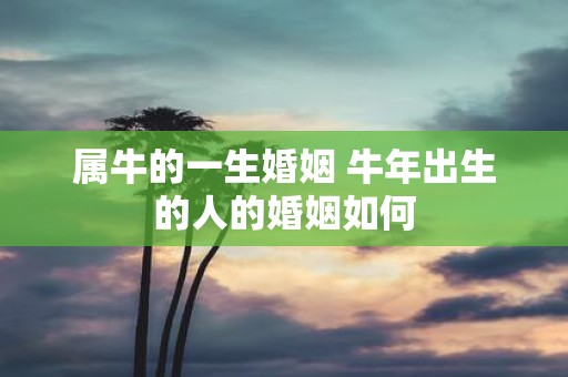 属牛的一生婚姻 牛年出生的人的婚姻如何